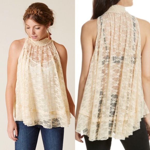 Free People Tops - • Free People • Cream Lace Top